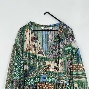 ZARA Multicolor Patterned Midi Dress